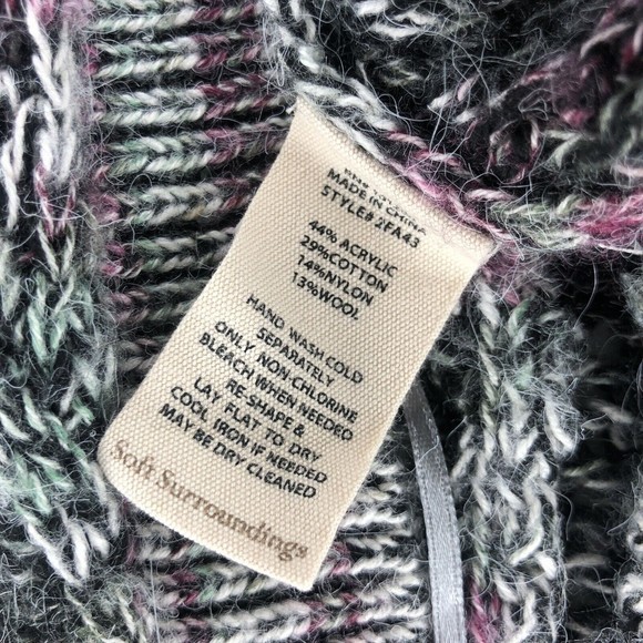 Soft Surroundings Women's Large Wool Blend‎ Loose Knit Cardigan Duster Sweater - Picture 4 of 4